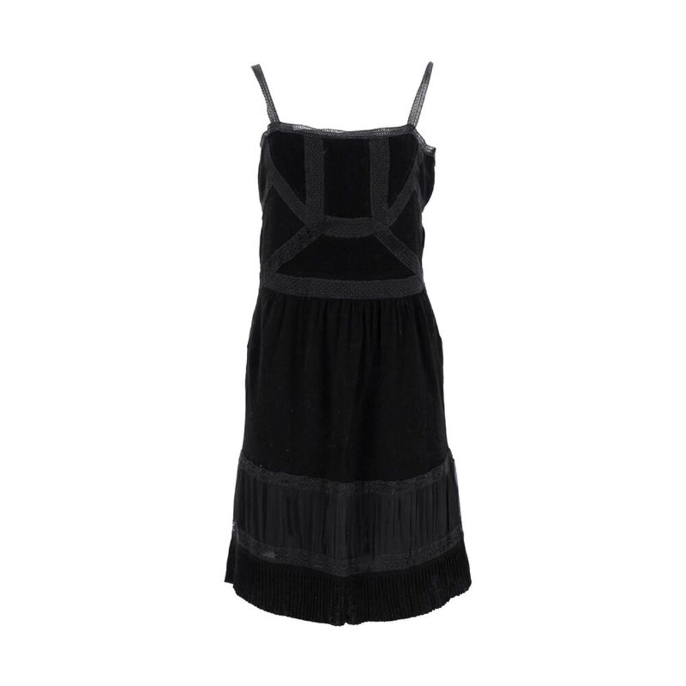 Moschino Lace-Trimmed Sleeveless Dress in Black Cotton